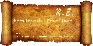 Martiniczky Ermelinda névjegykártya